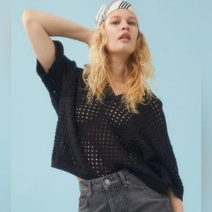 H&M Pointelle Knit Polo Shirt NWT Size M
